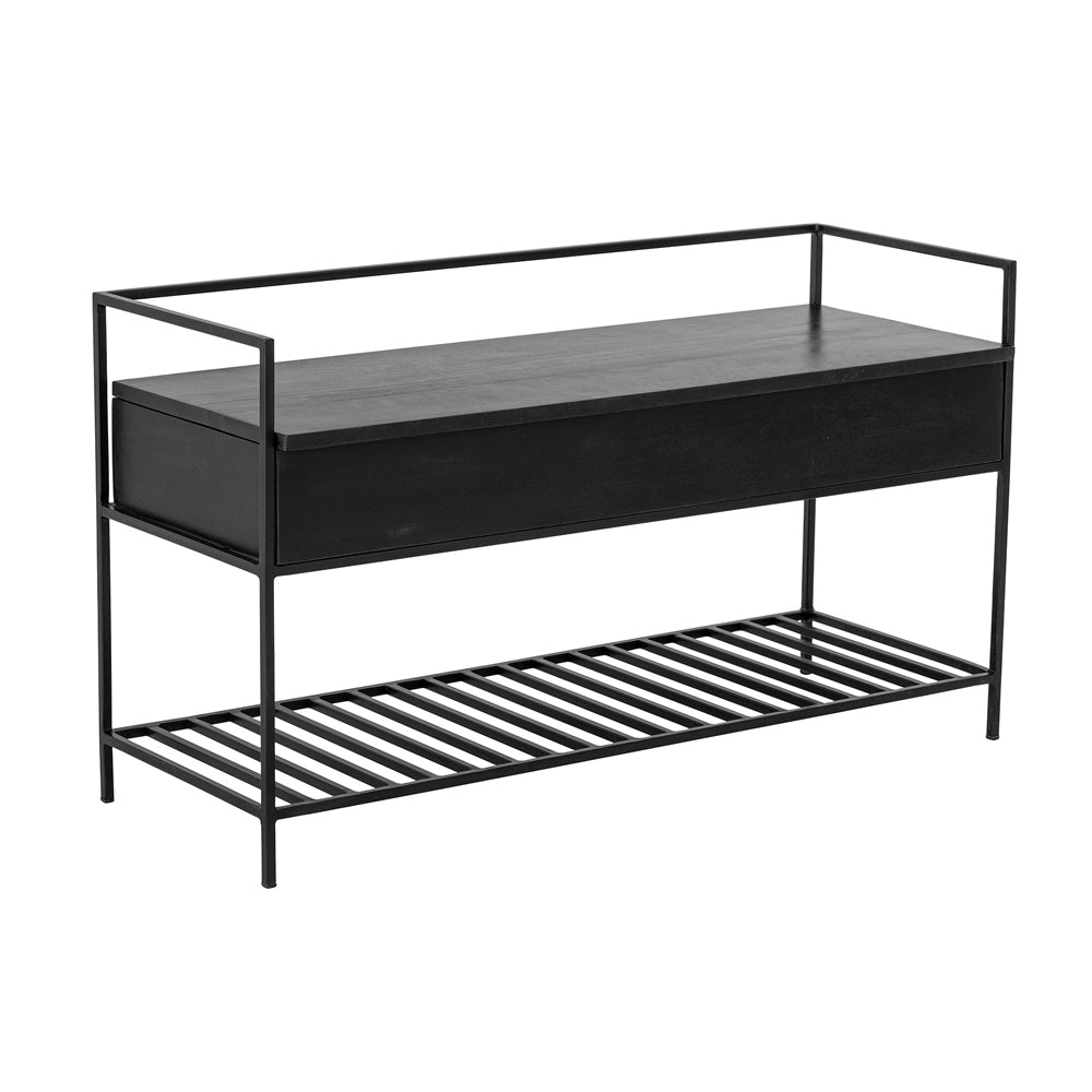 Product photograph of Bloomingville Abelone Bench In Black Mango Wood from Olivia's.