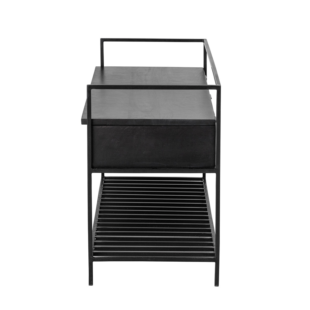 Product photograph of Bloomingville Abelone Bench In Black Mango Wood from Olivia's.