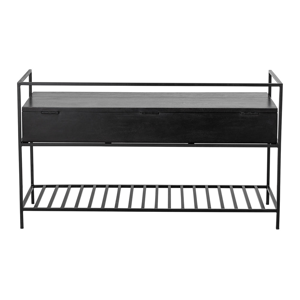 Product photograph of Bloomingville Abelone Bench In Black Mango Wood from Olivia's.