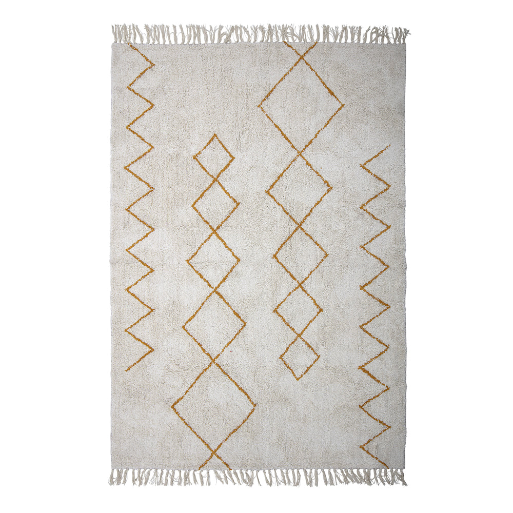 Product photograph of Bloomingville Huso Cotton Rug In Yellow from Olivia's.
