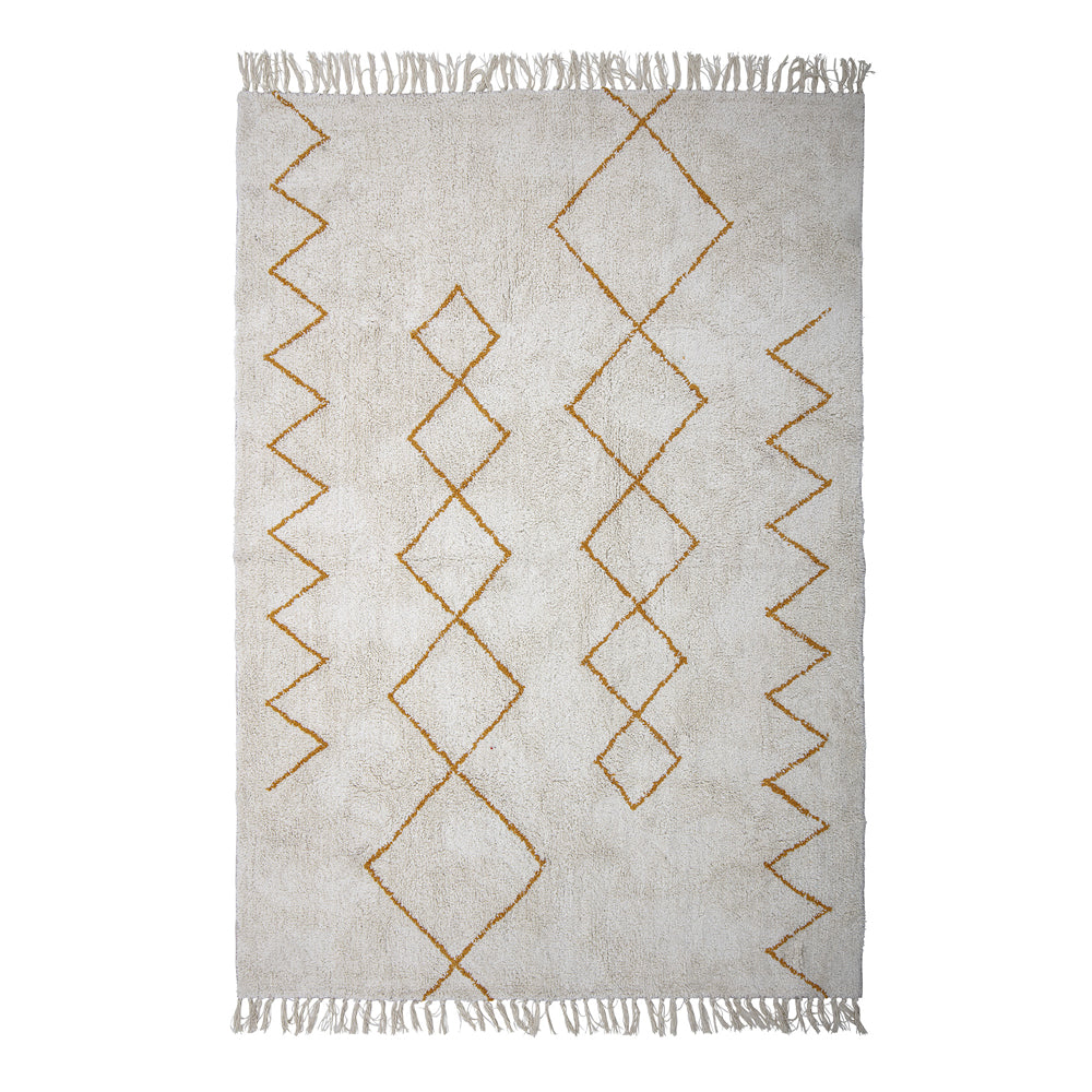 Bloomingville Huso Cotton Rug in Yellow