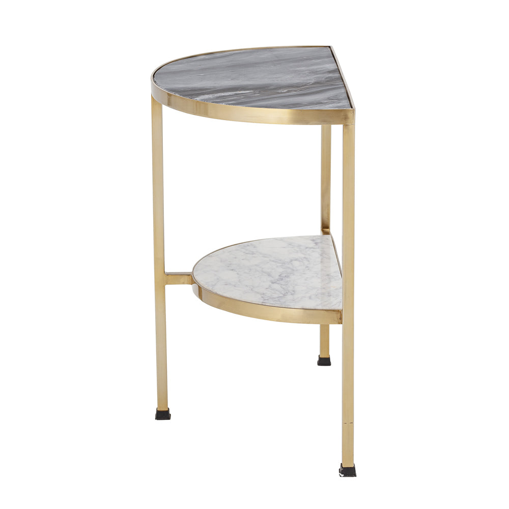 Product photograph of Bloomingville Clint Marble Side Table In Grey from Olivia's.