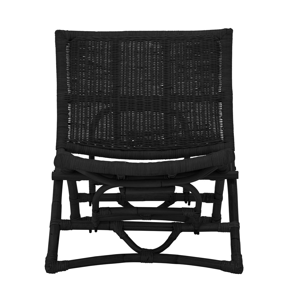 Product photograph of Bloomingville Baz Rattan Lounge Chair In Black from Olivia's.