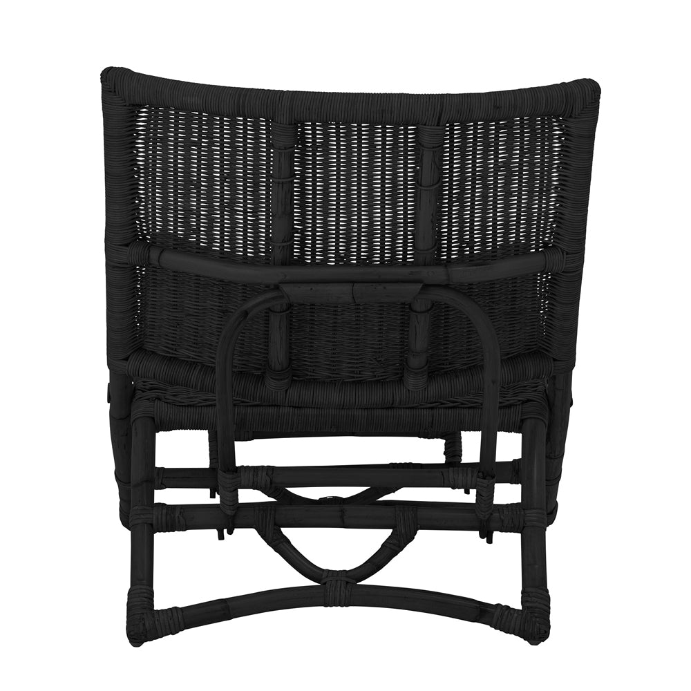 Product photograph of Bloomingville Baz Rattan Lounge Chair In Black from Olivia's.