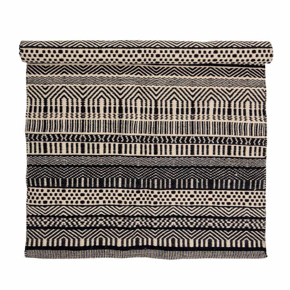 Product photograph of Bloomingville Joob Wool Rug In Black from Olivia's