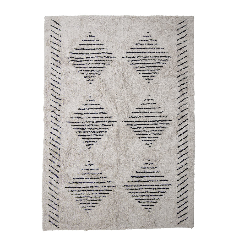 Product photograph of Bloomingville Jegor Cotton Rug from Olivia's.