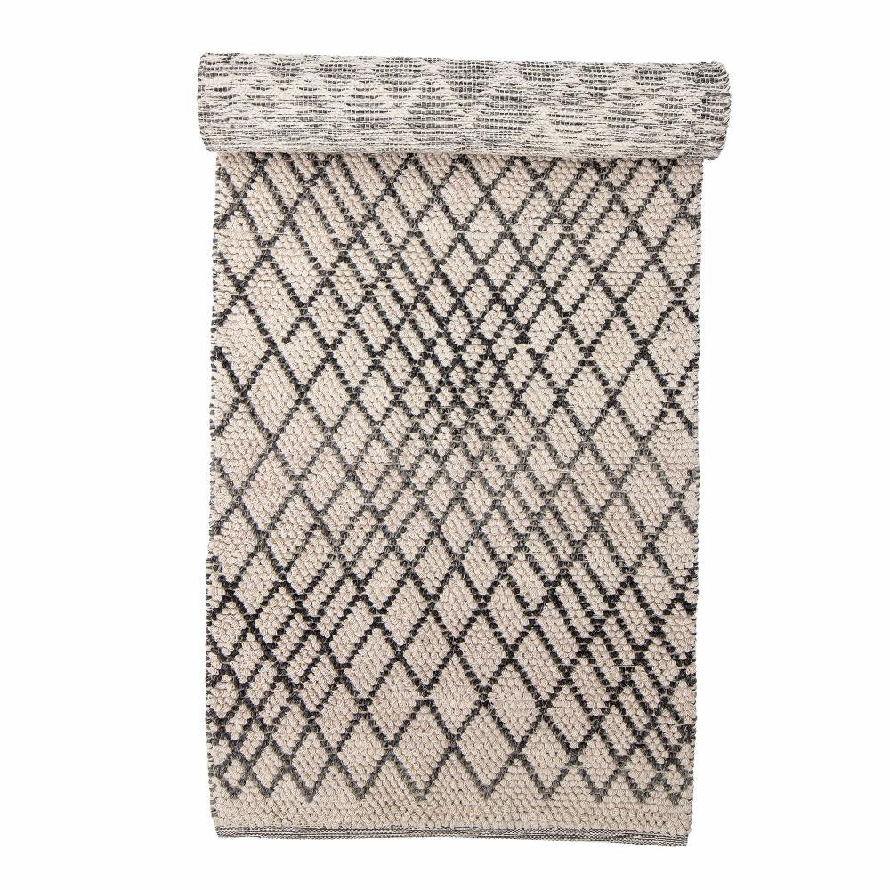 Product photograph of Bloomingville Kaya Rug In Grey Wool from Olivia's