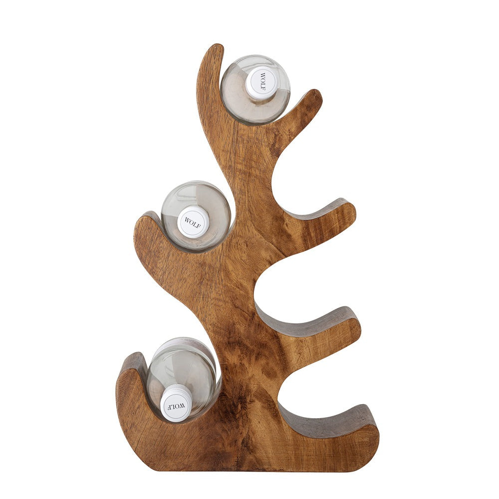 Product photograph of Bloomingville Barbel Wine Rack In Natural Acacia Wood from Olivia's.