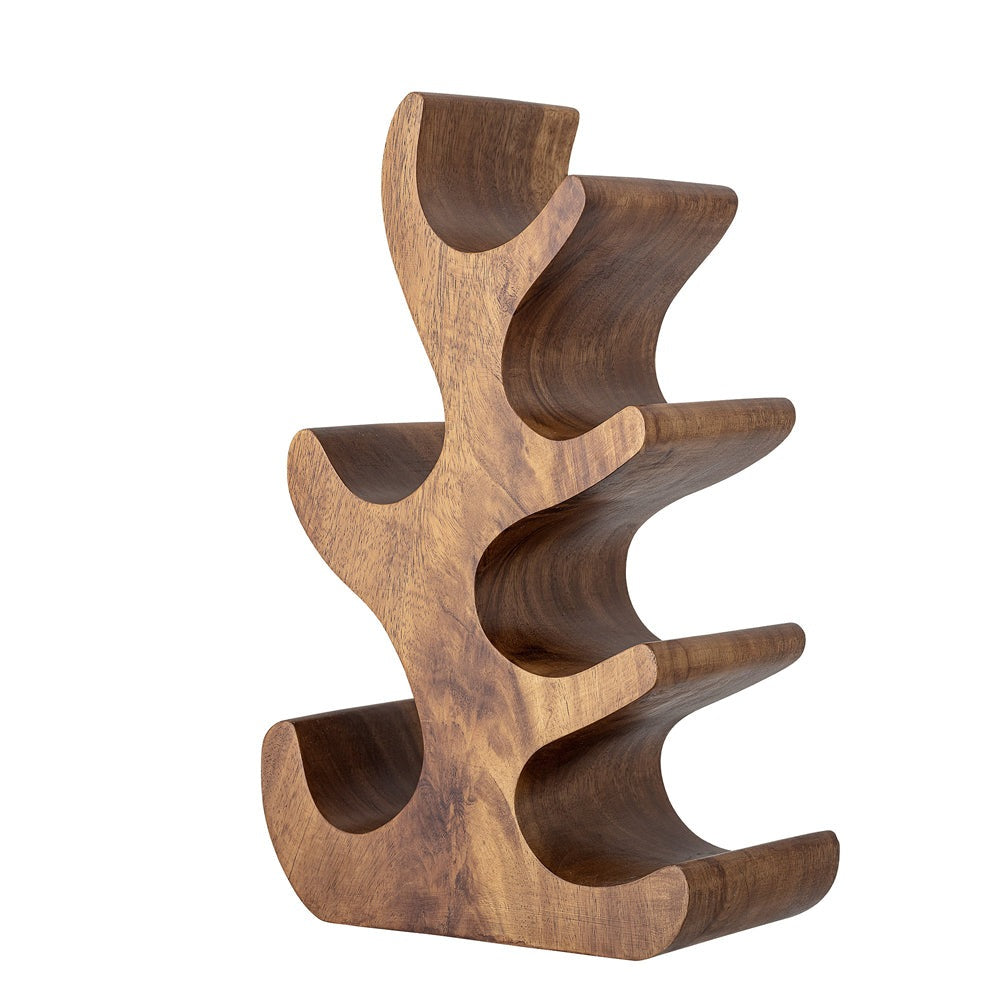 Product photograph of Bloomingville Barbel Wine Rack In Natural Acacia Wood from Olivia's.