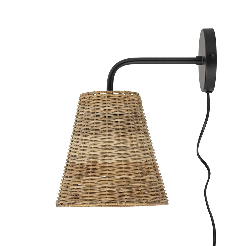 Bloomingville Thed Wall Lamp in Natural Rattan