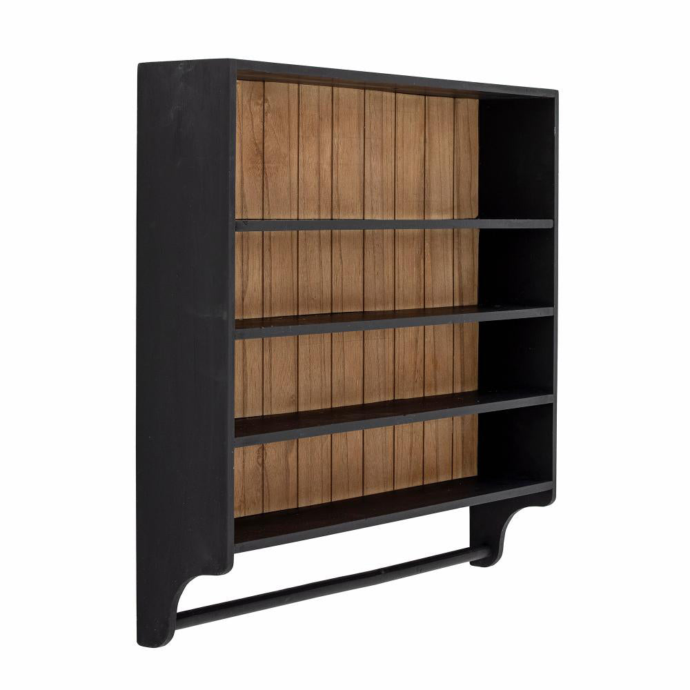 Product photograph of Bloomingville Loup Shelf In Black Firwood from Olivia's