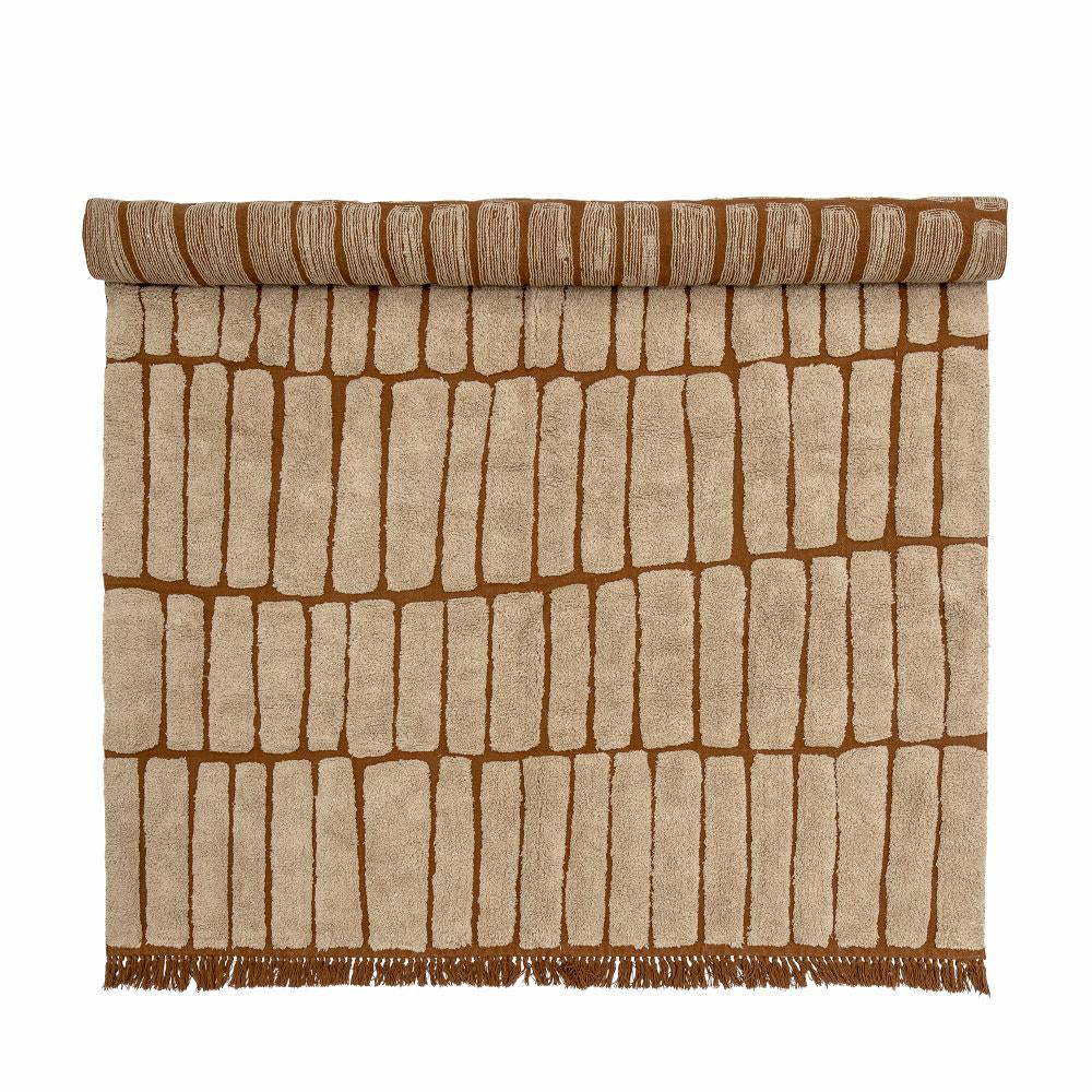 Product photograph of Bloomingville Metin Cotton Rug In Brown from Olivia's