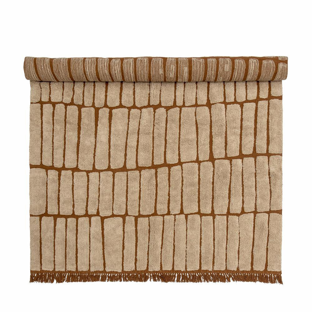 Bloomingville Metin Cotton Rug In Brown