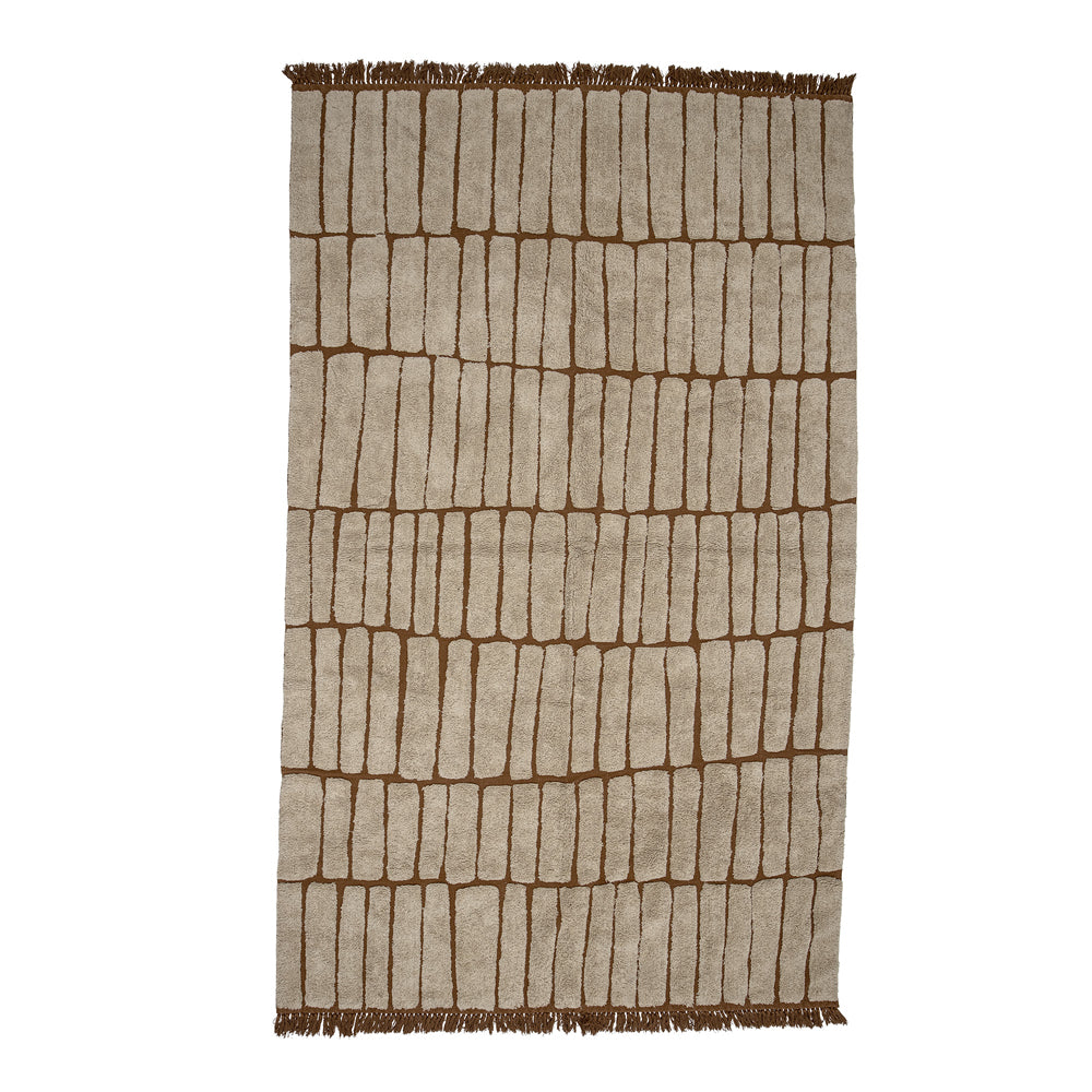 Product photograph of Bloomingville Metin Cotton Rug In Brown from Olivia's.