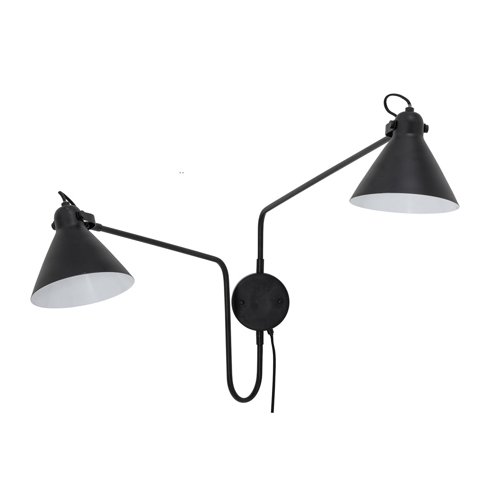 Product photograph of Bloomingville Felicity Wall Lamp In Black Metal from Olivia's