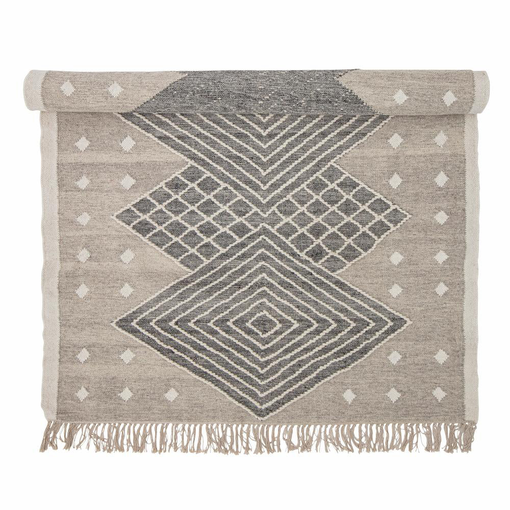 Product photograph of Bloomingville Esme Rug In Grey Wool from Olivia's