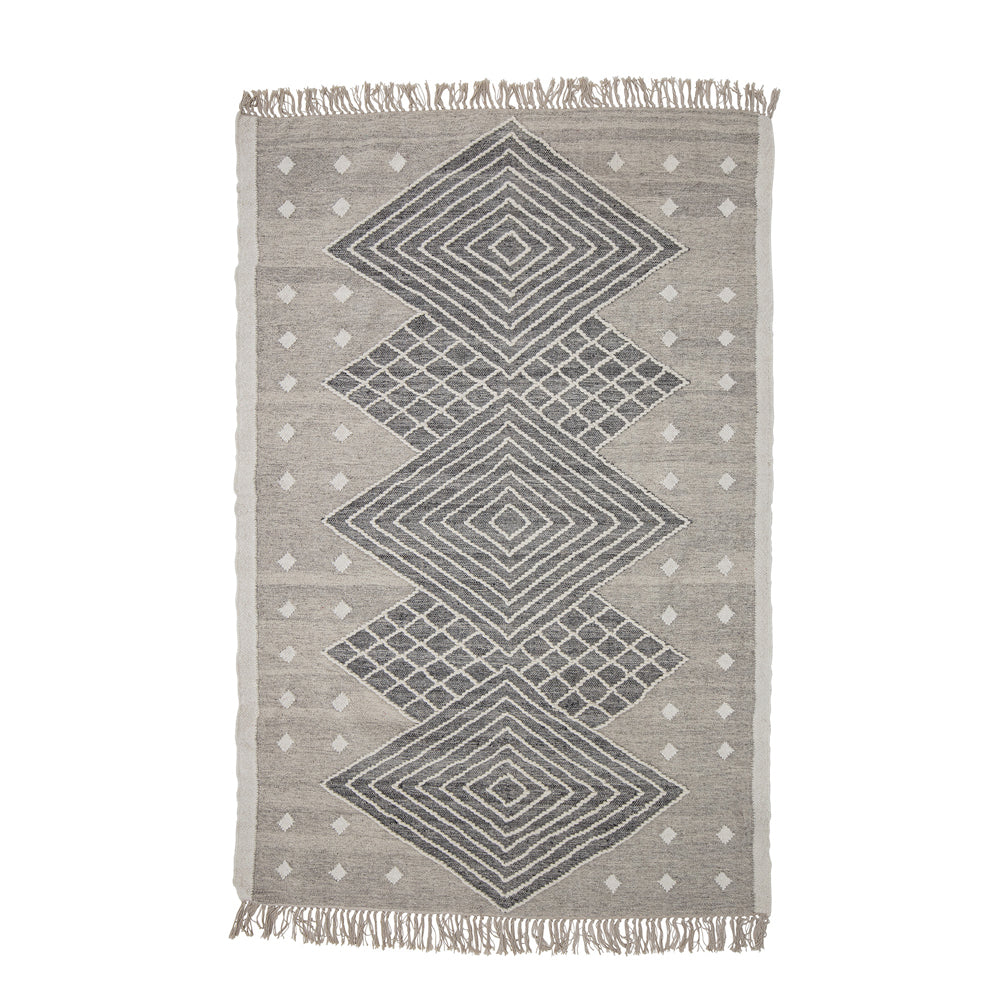 Product photograph of Bloomingville Esme Rug In Grey Wool from Olivia's.