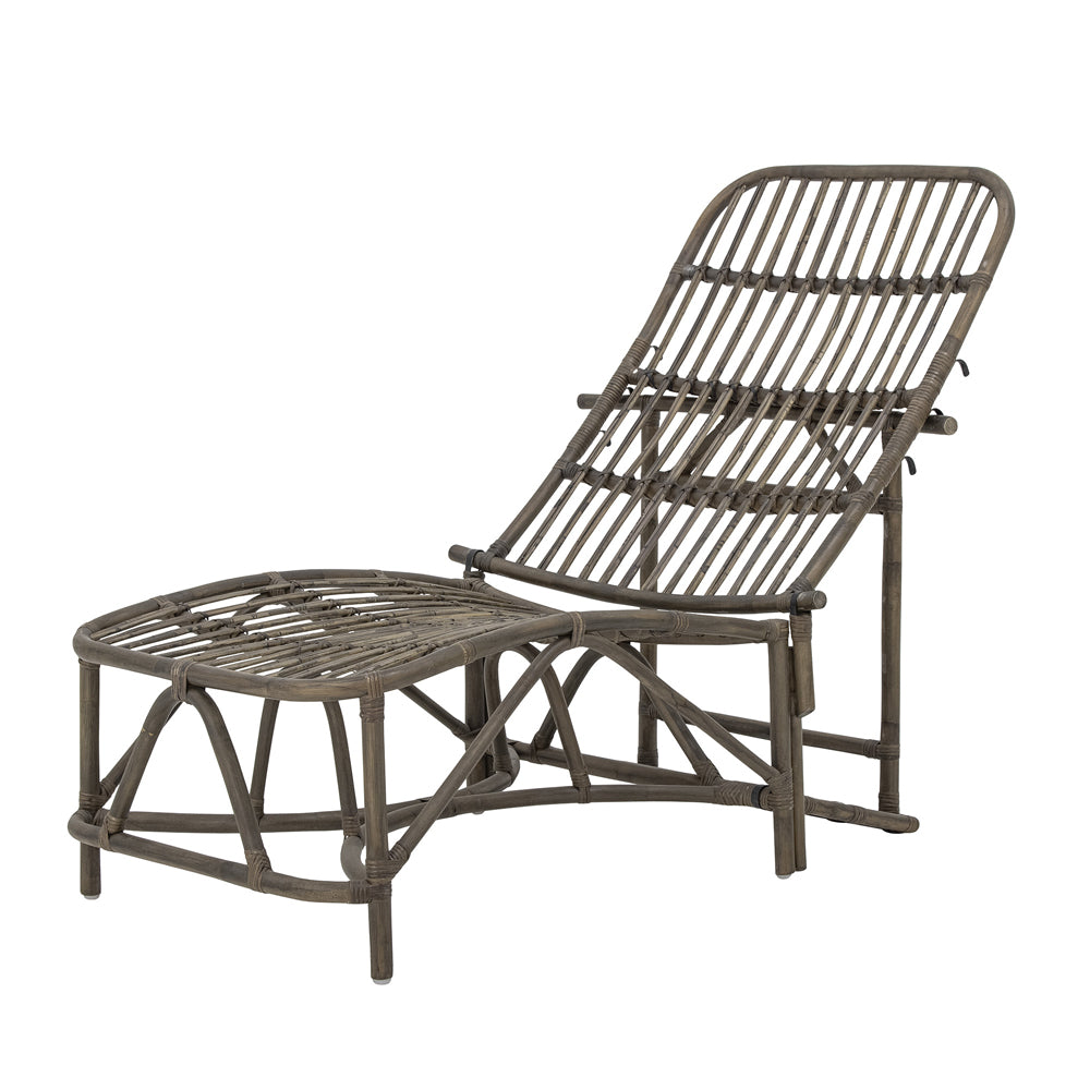 Product photograph of Bloomingville Dione Deck Chair In Brown Rattan from Olivia's