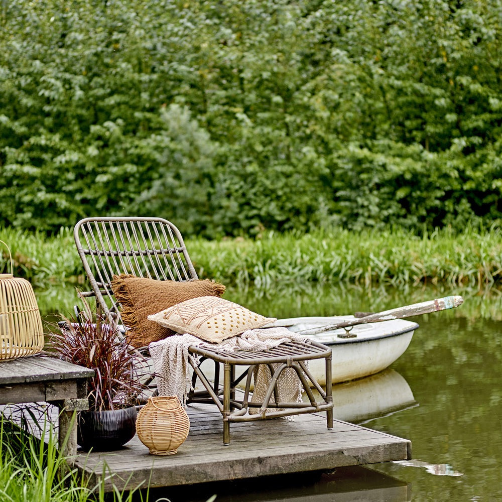 Product photograph of Bloomingville Dione Deck Chair In Brown Rattan from Olivia's.