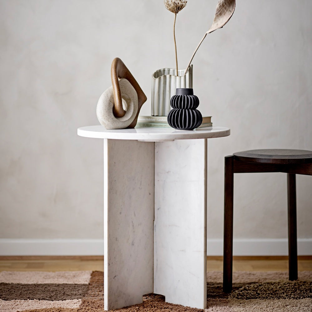 Product photograph of Bloomingville Jasmia Sidetable In White Marble from Olivia's.