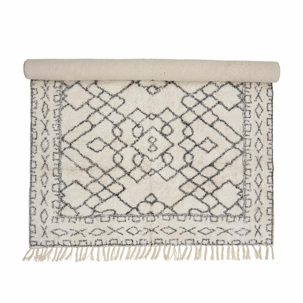 Product photograph of Bloomingville Jaqueline Cotton Rug In White from Olivia's