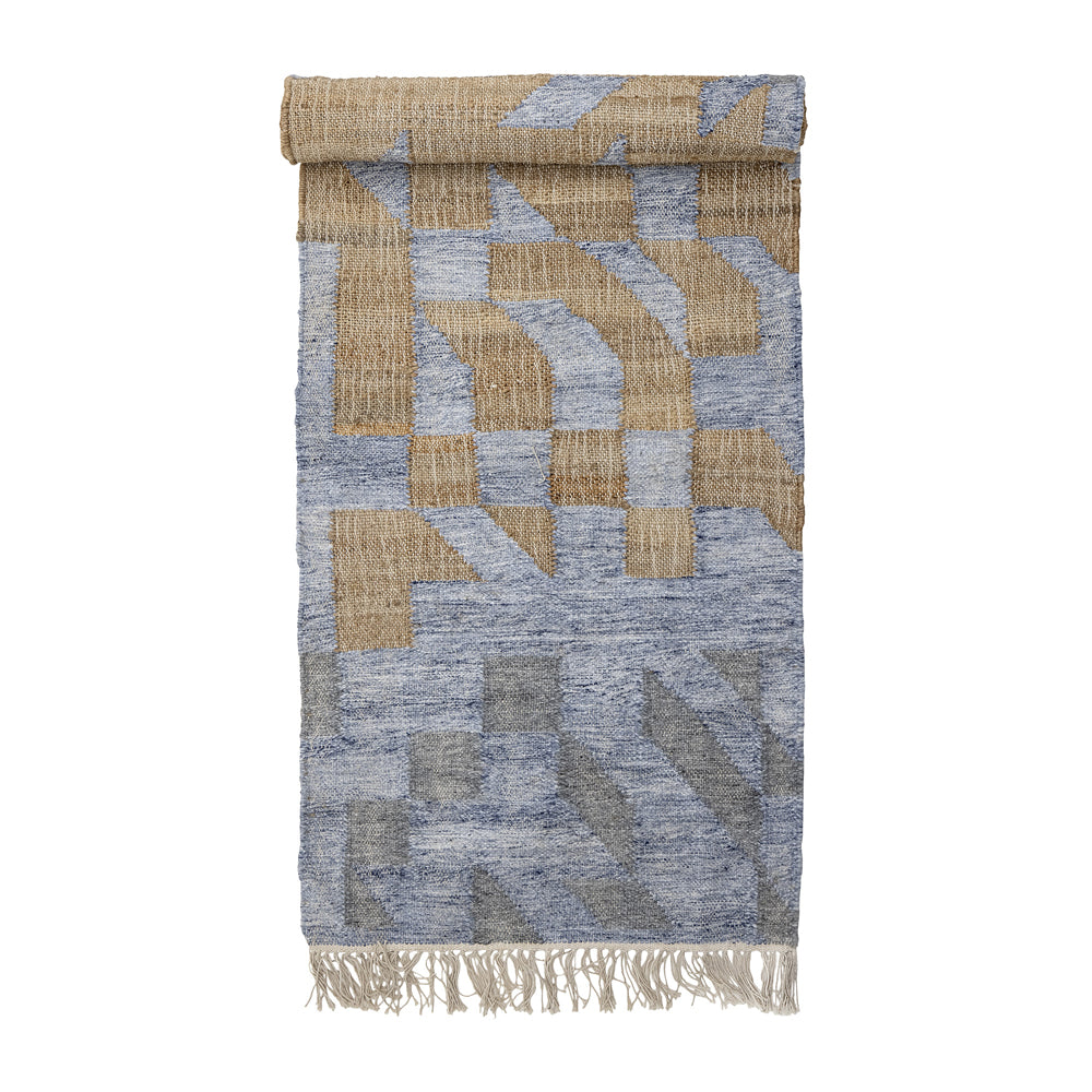 Product photograph of Bloomingville Vikka Rug In Blue Jute from Olivia's