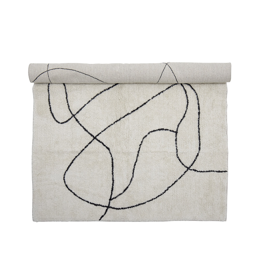 Product photograph of Bloomingville Viga Rug In White Cotton from Olivia's
