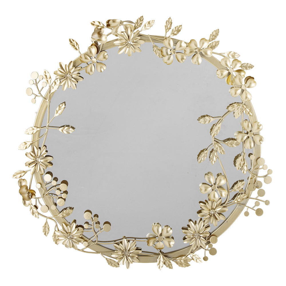 Product photograph of Bloomingville Jenne Wall Mirror In Brass Metal from Olivia's