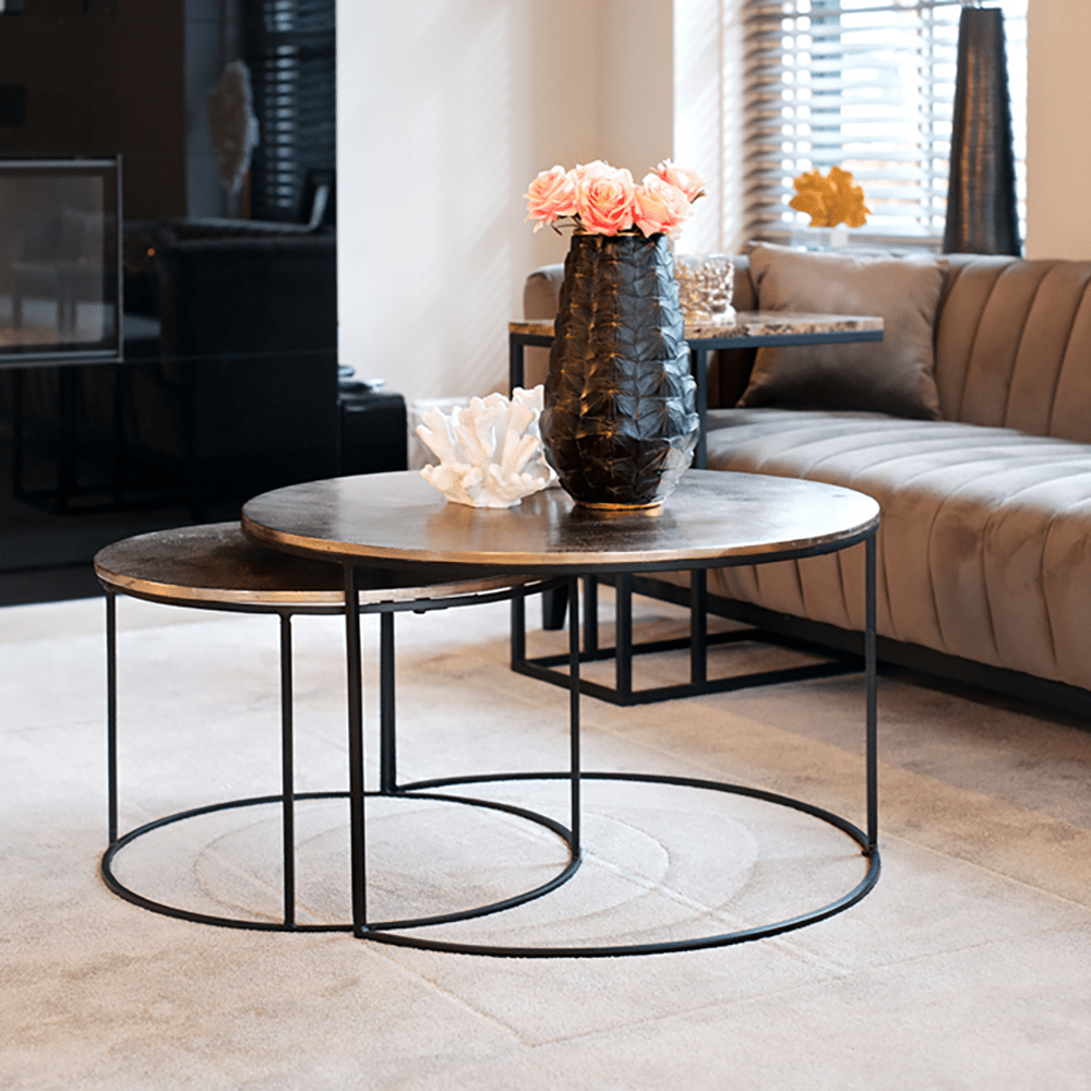 Product photograph of Richmond Asher Champagne Gold Coffee Table from Olivia's.