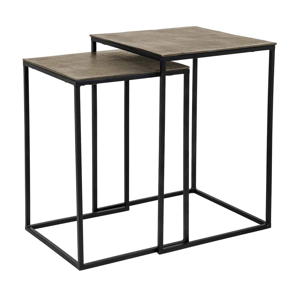 Product photograph of Richmond Finn Champagne Gold And Black Nest Table from Olivia's