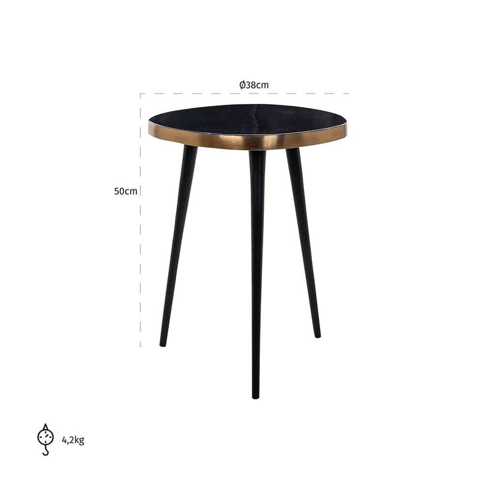 Product photograph of Richmond Levi Gold And Black Side Table Outlet from Olivia's.