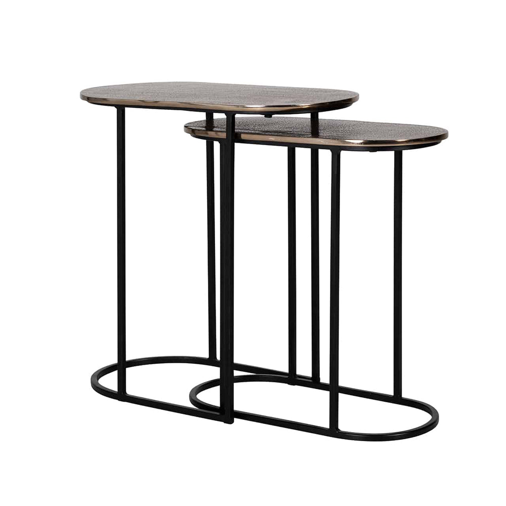 Product photograph of Richmond Chandon Champagne Gold And Black Nest Table from Olivia's
