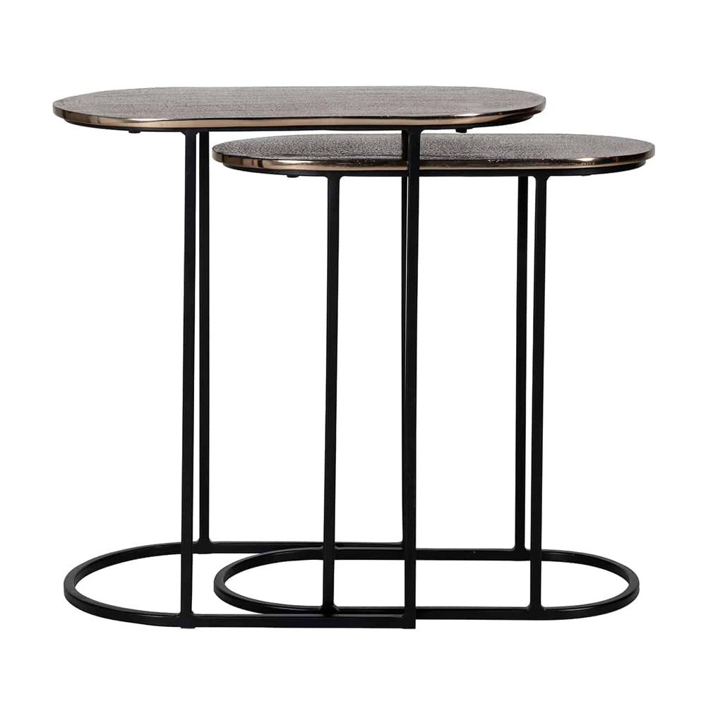 Product photograph of Richmond Chandon Champagne Gold And Black Nest Table from Olivia's.
