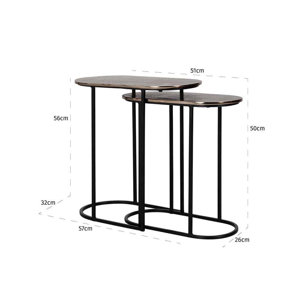 Product photograph of Richmond Chandon Champagne Gold And Black Nest Table from Olivia's.