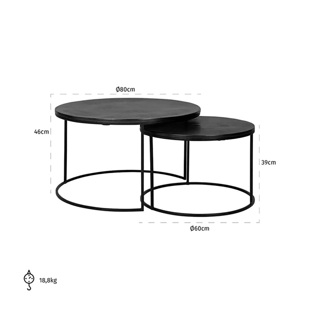 Product photograph of Richmond Set Of 2 Bolder Black Coffee Table from Olivia's.