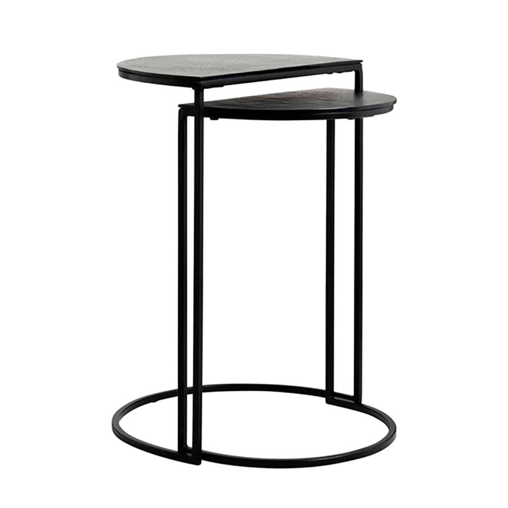 Richmond Bolder Set Of 2 Black Round Side Table