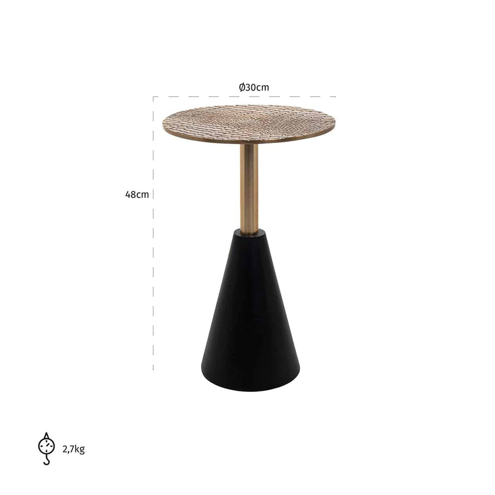 Product photograph of Richmond Cobra Side Table In Black And Gold Large from Olivia's.