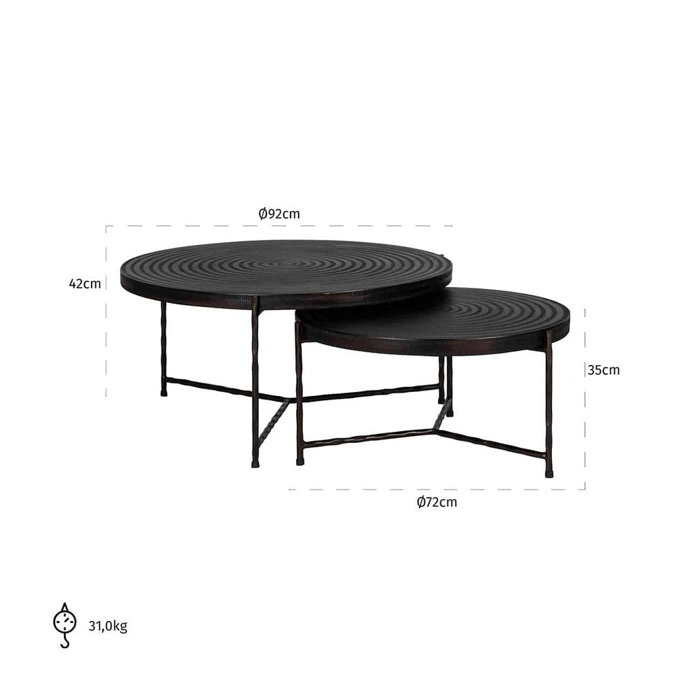 Product photograph of Richmond Ventana Set Of 2 Coffee Tables from Olivia's.