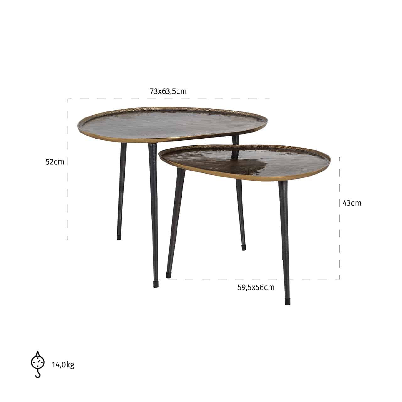 Product photograph of Richmond Louve Set Of 2 Coffee Tables from Olivia's.