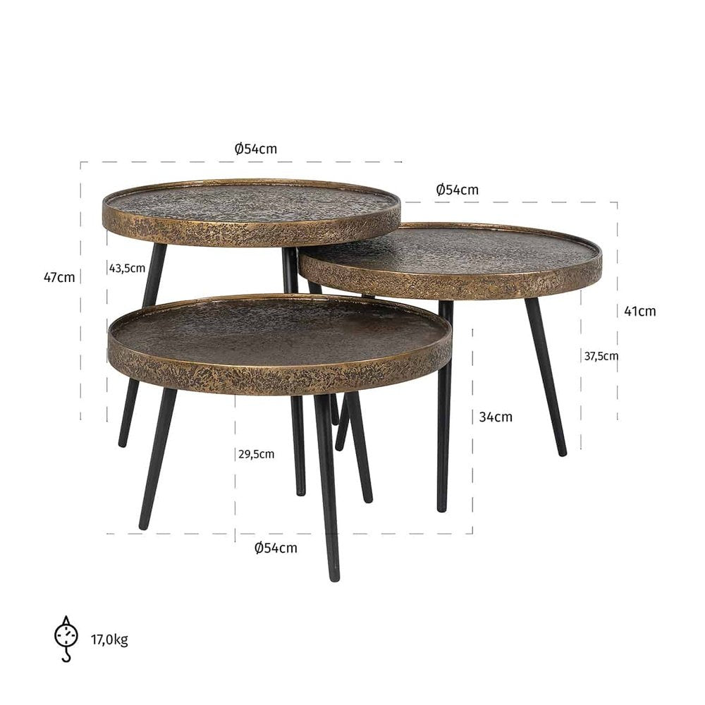 Product photograph of Richmond Luton Set Of 3 Coffee Tables from Olivia's.