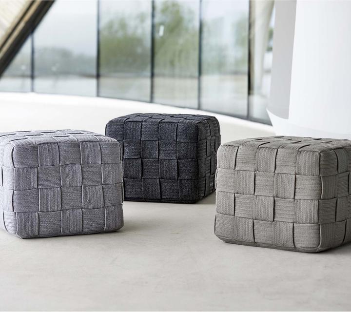 Product photograph of Cane-line Cube Outdoor Footstool Light Grey from Olivia's