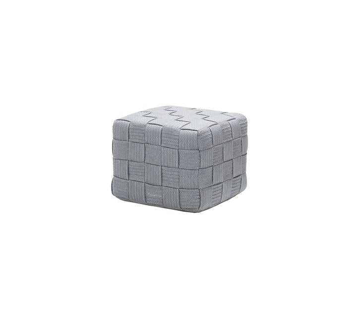 Cane Line Cube Outdoor Footstool Light Grey