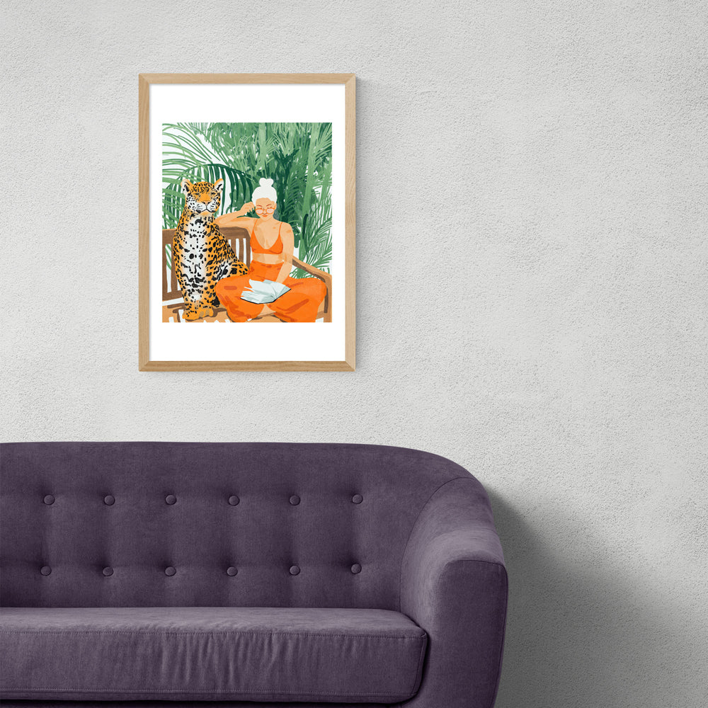Product photograph of Jungle Vacay Ii By 83 Oranges - A3 Oak Framed Art Print from Olivia's