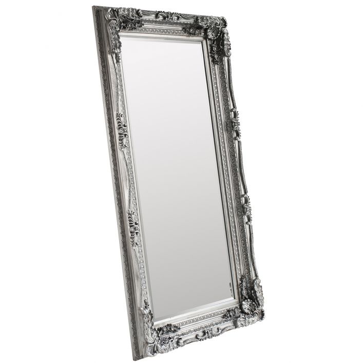 Product photograph of Gallery Interiors Carved Louis Leaner Mirror In Silver from Olivia's.