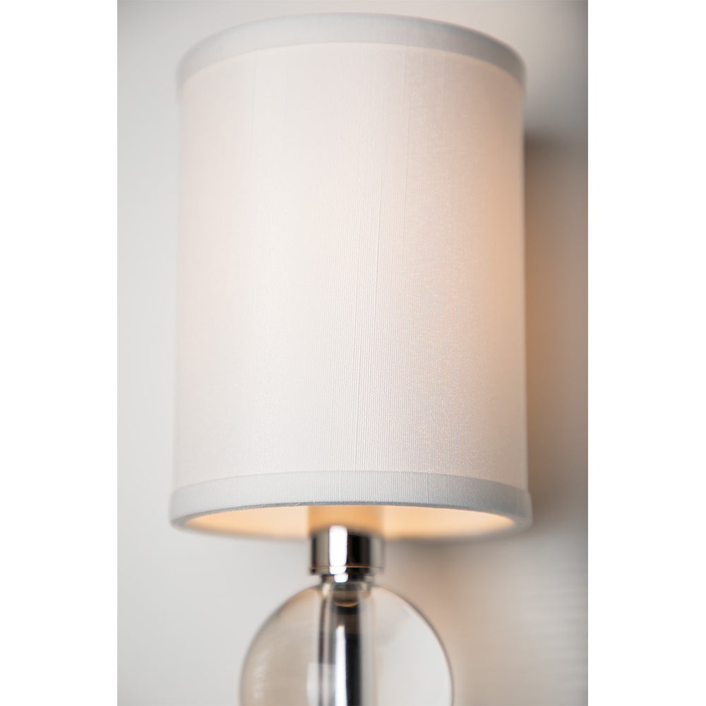 Product photograph of Hudson Valley Lighting Rockland Silver Base And Off White Shade Wall Light from Olivia's.