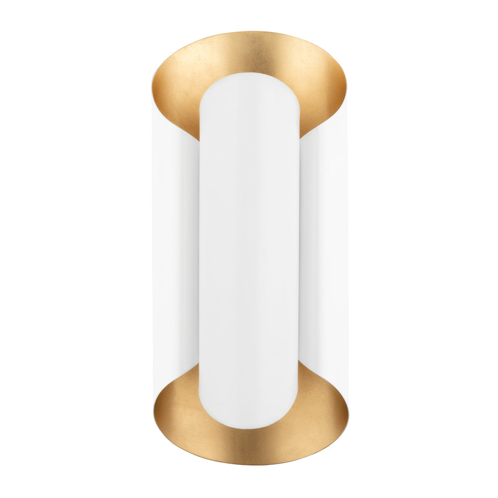 Product photograph of Hudson Valley Lighting Banks Wall Sconce Gold Leaf And White from Olivia's