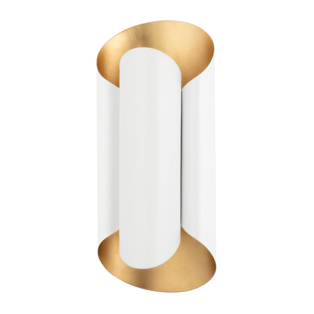 Product photograph of Hudson Valley Lighting Banks Wall Sconce Gold Leaf And White from Olivia's.