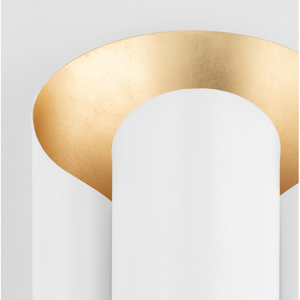 Product photograph of Hudson Valley Lighting Banks Wall Sconce Gold Leaf And White from Olivia's.