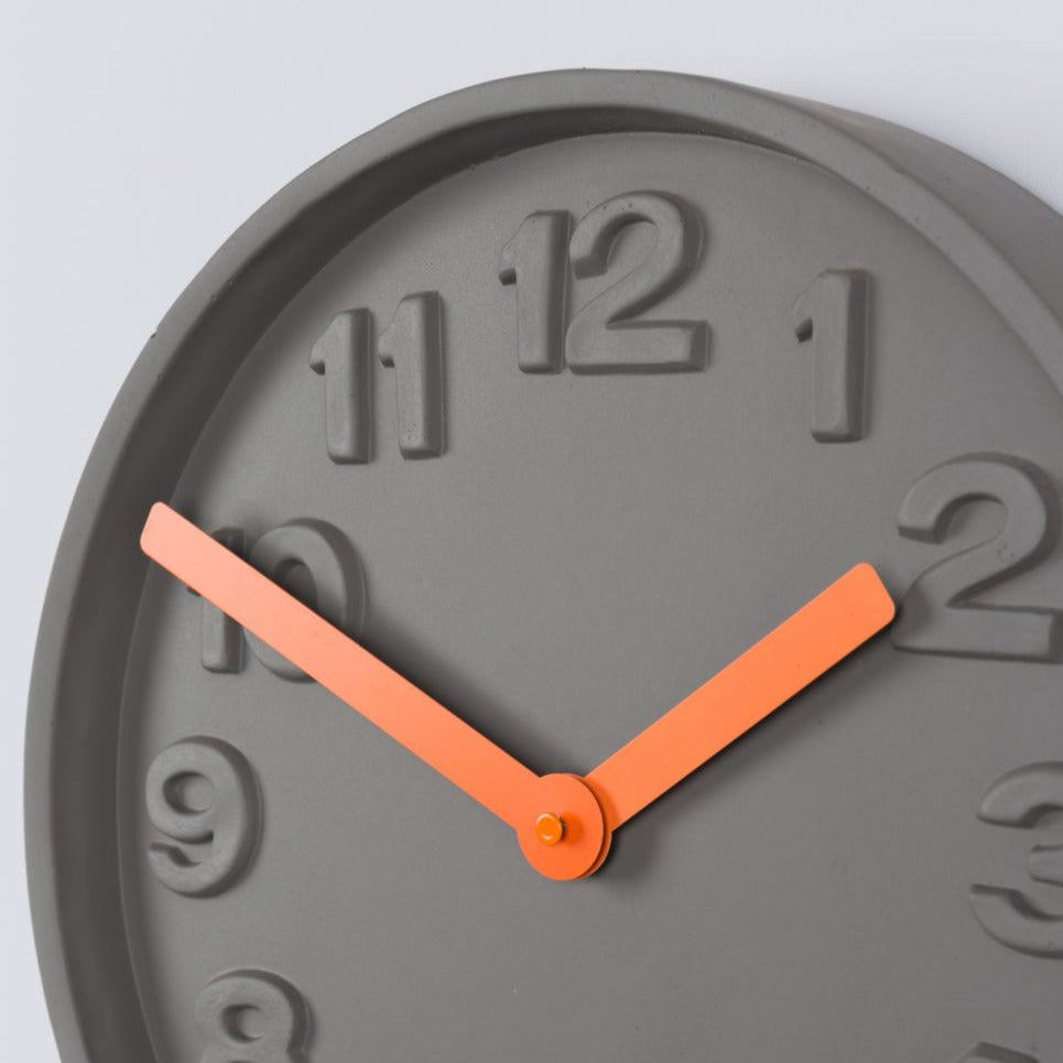 Product photograph of Zuiver Clock Time Concrete Orange from Olivia's.