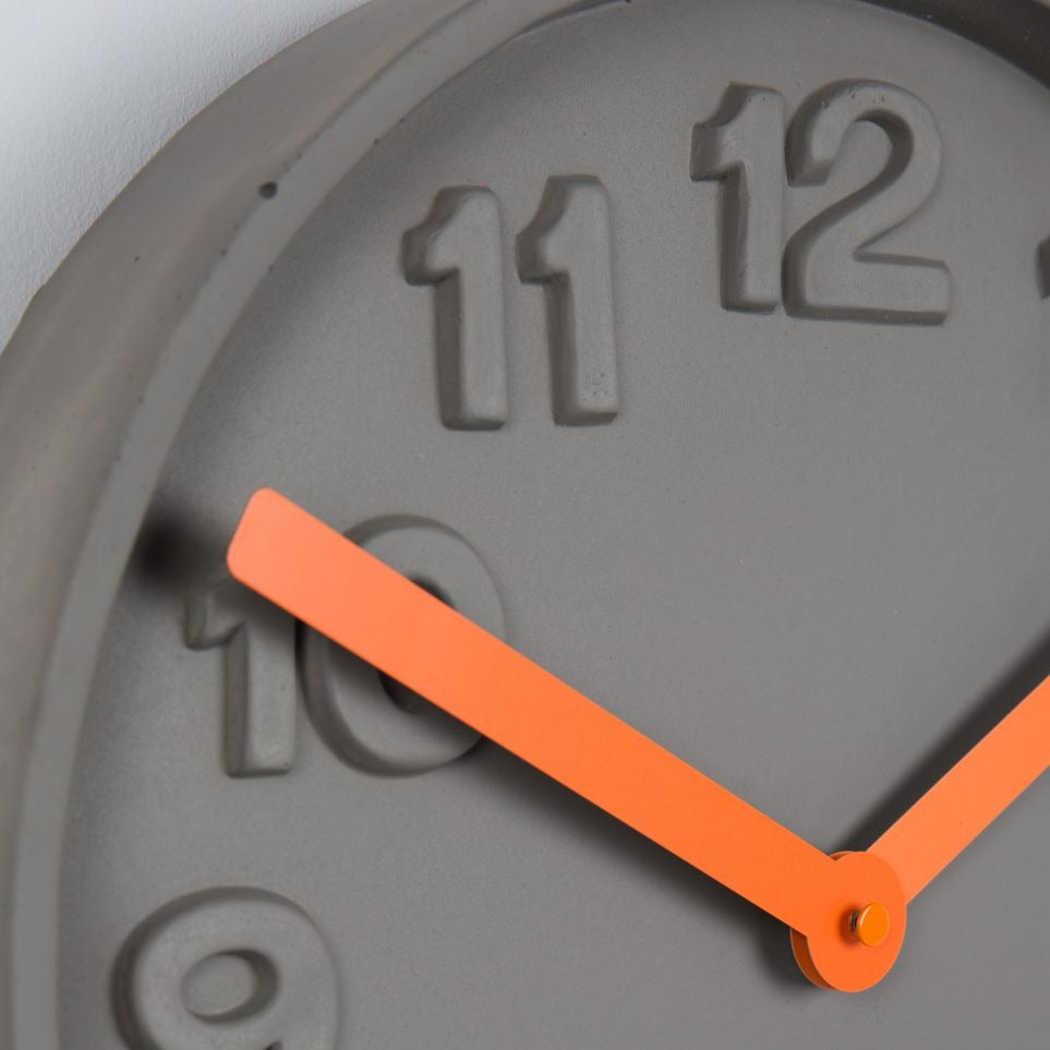 Product photograph of Zuiver Clock Time Concrete Orange from Olivia's.